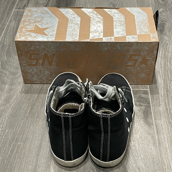 GOLDEN GOOSE Authentic Francy Black canvas high top sneaker-36 - Picture 4 of 10